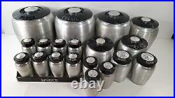 20pc Kromex Canister Set Retro Atomic Mid-Century Spice Rack Shakers