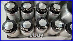 20pc Kromex Canister Set Retro Atomic Mid-Century Spice Rack Shakers