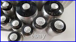 20pc Kromex Canister Set Retro Atomic Mid-Century Spice Rack Shakers