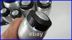 20pc Kromex Canister Set Retro Atomic Mid-Century Spice Rack Shakers