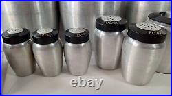 20pc Kromex Canister Set Retro Atomic Mid-Century Spice Rack Shakers