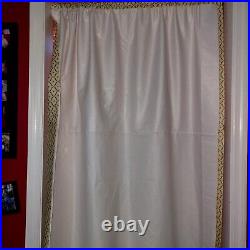 2 panels 47 x 129 lined mid century fabric curtains yellow blue atomic fabric