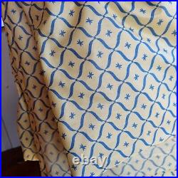 2 panels 47 x 129 lined mid century fabric curtains yellow blue atomic fabric