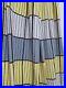 2 vintage fabric curtains geometric grey yellow Mid Century Atomic 50s 60s