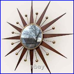 31 Starburst Atomic retro wall mirror Gold George Nelson 1970 sunburst vintage