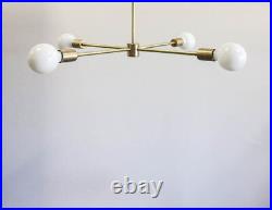 4 Arms Bulb New MID Century Modern Atomic Sputnik Brass Chandelier Light Fixture