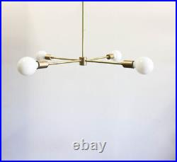 4 Arms Bulb New MID Century Modern Atomic Sputnik Brass Chandelier Light Fixture