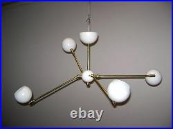 4-Ball GLOBE Adjustable CEILING LIGHT or WALL SCONCE Mid Century DECO Atomic 50s