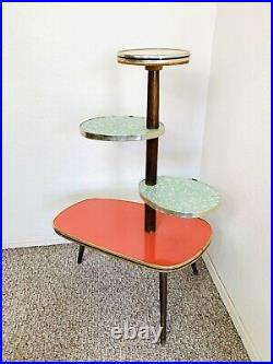 50s Mid Century Plant Formica Table Side End Table Vintage Atomic Space Age 60s