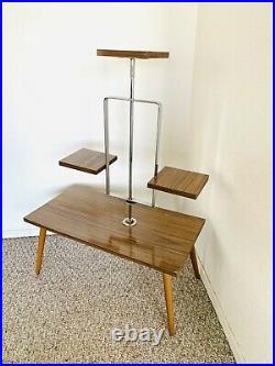 50s Mid Century Plant Formica Table Side End Table Vintage Atomic Space Age 60s