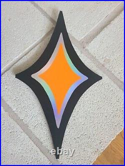 5 MCM Inspired MID CENTURY MODERN Black Silver Orange Atomic Star Wall Plaques