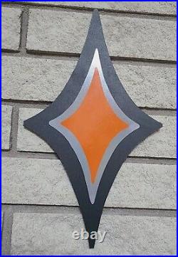 5 MCM Inspired MID CENTURY MODERN Black Silver Orange Atomic Star Wall Plaques