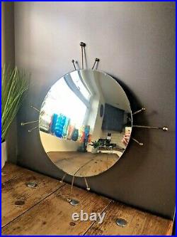 60's Sputnik Atomic Convex Wall Mirror MID Century Modern Space Age 70s Sunburst