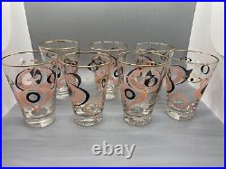 7 MCM Libbey Glass 4-3/4 Seville 8 oz Tumblers Mid Century Modern Barware