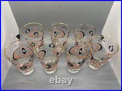 7 MCM Libbey Glass 4-3/4 Seville 8 oz Tumblers Mid Century Modern Barware