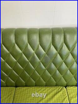 ATOMIC MID CENTURY 60s Retro Green 3 Three Piece Suite Sofa Arm Chair