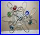 ATOMIC SPIRAL METAL WALL ART Mid Century modern MCM Glass Marble Eyes