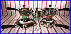 Amazing Mid Century Atomic Starburst Lids 10pc Square Stainless Cookware Set WoW
