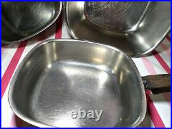 Amazing Mid Century Atomic Starburst Lids 10pc Square Stainless Cookware Set WoW