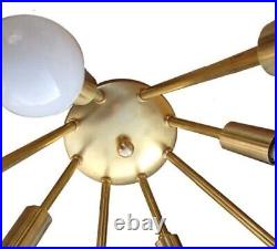 Atomic Narrow 8 Arm Flush-Mount Sputnik Ceiling Light Mid Century Starburst