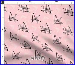 Boomerangs Retro Mid Century Atomic Era Pink Sateen Duvet Cover by Roostery