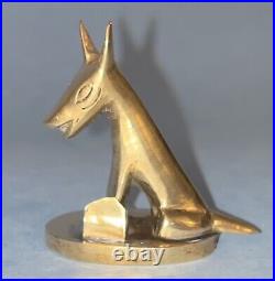 Brass Atomic Style Mid Century Modern Dog, Cat, Hummingbird Place Card Holders