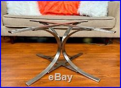 Chrome Metal Coffee Table BASE ONLY Milo Baughman Style Atomic Mid Century