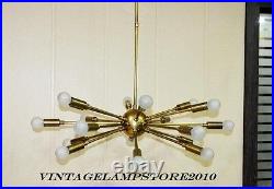 Classic Mid Century Modern polished Brass Sputnik atomic chandelier 18 arms