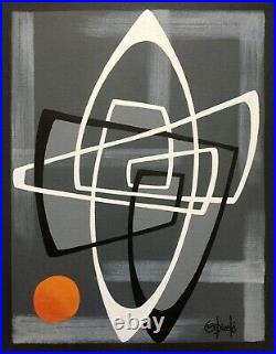 Clee Sobieski Painting Abstract Mid Century Modern Eames Retro Geometric Atomic