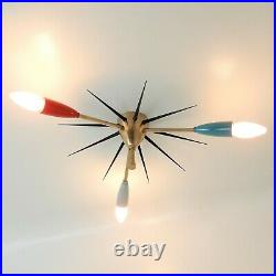 Deckenlampe Leuchte Sputnik 50er 60er Jahre Mid Century Vintage 3-armig Atomic