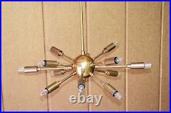 Detail Classic Mid Century Modern Antique Brass Sputnik atomic chandelier star