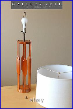 Fab MID Century Danish Modern Teak Table Lamp! Hans Wegner Era 1950s Vtg Atomic