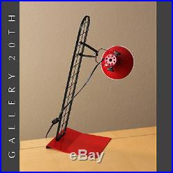 Fab! MID Century Modern Red Desk Lamp! Italian Stilnovo Vtg 80's Lighting Atomic
