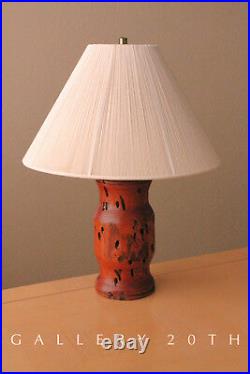 Fabulous! Custom Wormy Wood MID Century Modern Lamp! Raymor Atomic Antique 50's