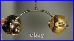French Mid-Century Modern Chandelier Chrome Bubble Glass Space Age Atomic 1960s