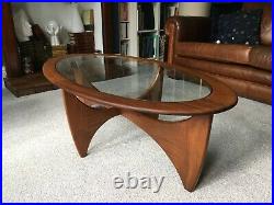 G Plan Atomic Coffee Table oval teak & glass 60s 70s retro vintage mid century