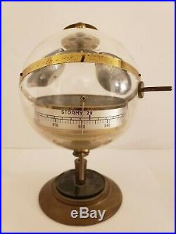 German Brass Mid Century Modernist Atomic Age Sputnik Weather Station Barometer