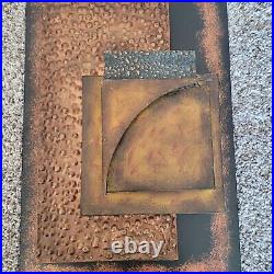 Handmade Mid-Century Modern MCM Brutalist Atomic Metal Wall Sculpture Copper