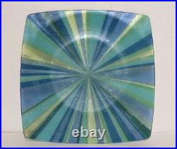 Higgins Art Glass Atomic Starburst 13.5 Platter Tray Charger Mid Century Modern