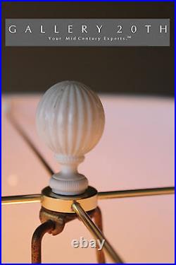 Italian MID Century Marble Table Lamp! White Interior Decorator Vtg Atomic 50's