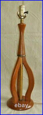 Lamp Mid Century Modern Atomic Vintage 50s Antique Tall Curvy Free Form Wood