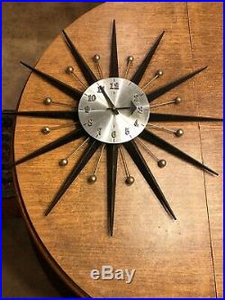 Large 25 Vintage Mid Century Modern Elgin Atomic Starburst Wall Clock