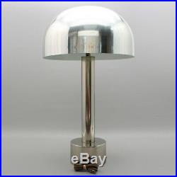 Large 30 Vintage Mid Century Modern Atomic Light Chrome Mushroom MOD Table Lamp
