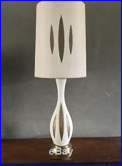 Large Vintage Mid Century Table Lamp Atomic Leaf Design