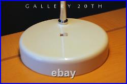 Lightolier! Designer MID Century Modernist Desk Lamp! White Saucer Atomic Vtg 60