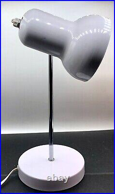 Lightolier Designer Style MID Century Modernist Desk Lamp! White Atomic Rare