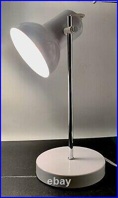 Lightolier Designer Style MID Century Modernist Desk Lamp! White Atomic Rare
