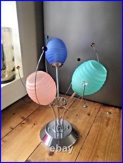 MID Century 70's Italian Space Age Chrome & Glass Ceiling Light Sputnik Atomic