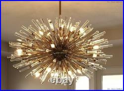 MID Century Acrylic Drop Glass Urchin Sputnik Chandelier Vintage Stilnovo Light