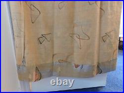 MID Century Barkcloth Curtain, 72 In Atomic Pattern, Professionally Dry Cleaned